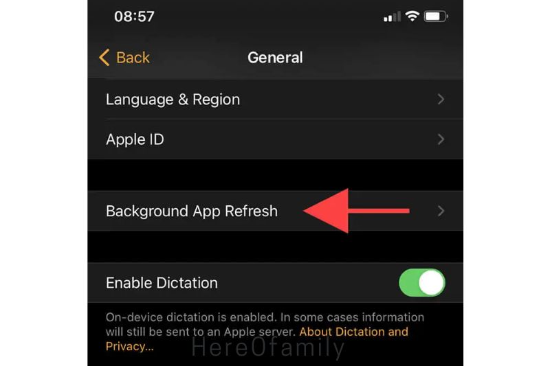 Disable Background App Refresh